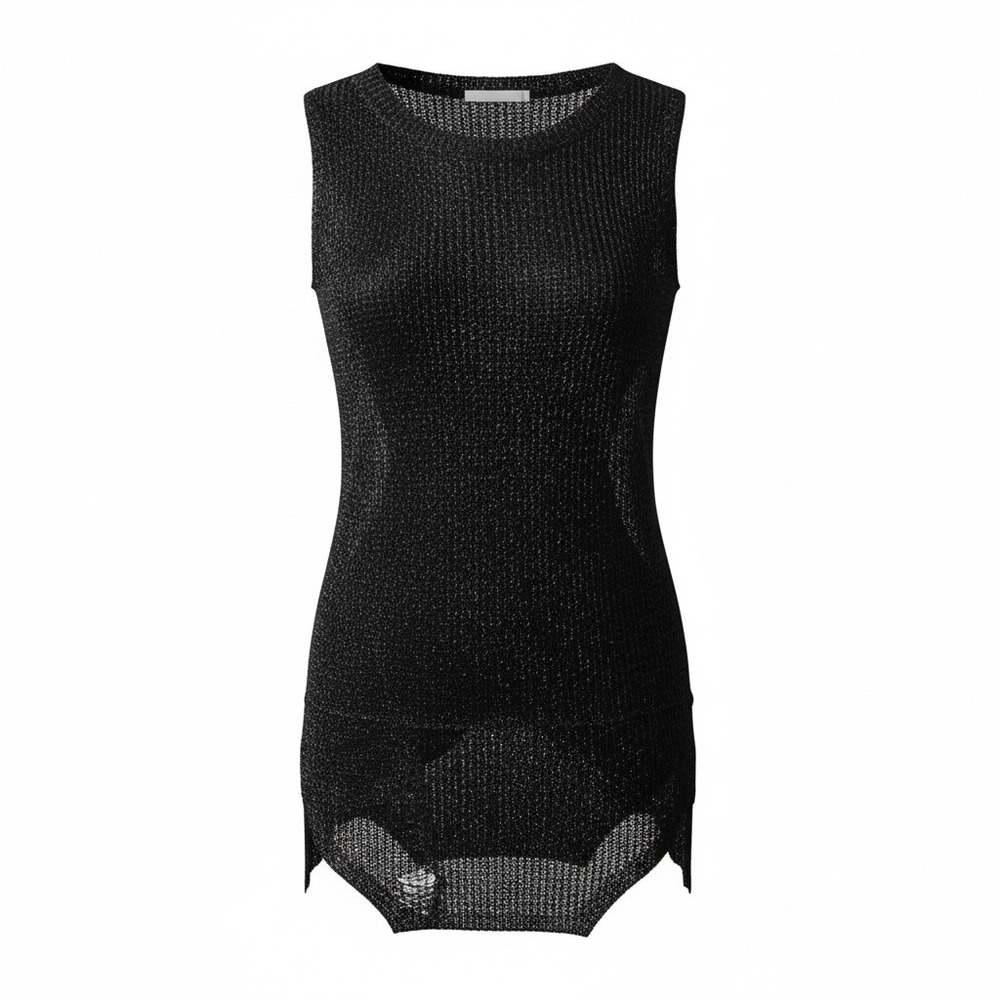 NWOT Hera Collections Chain Link Net, Women's Black Top Size Small